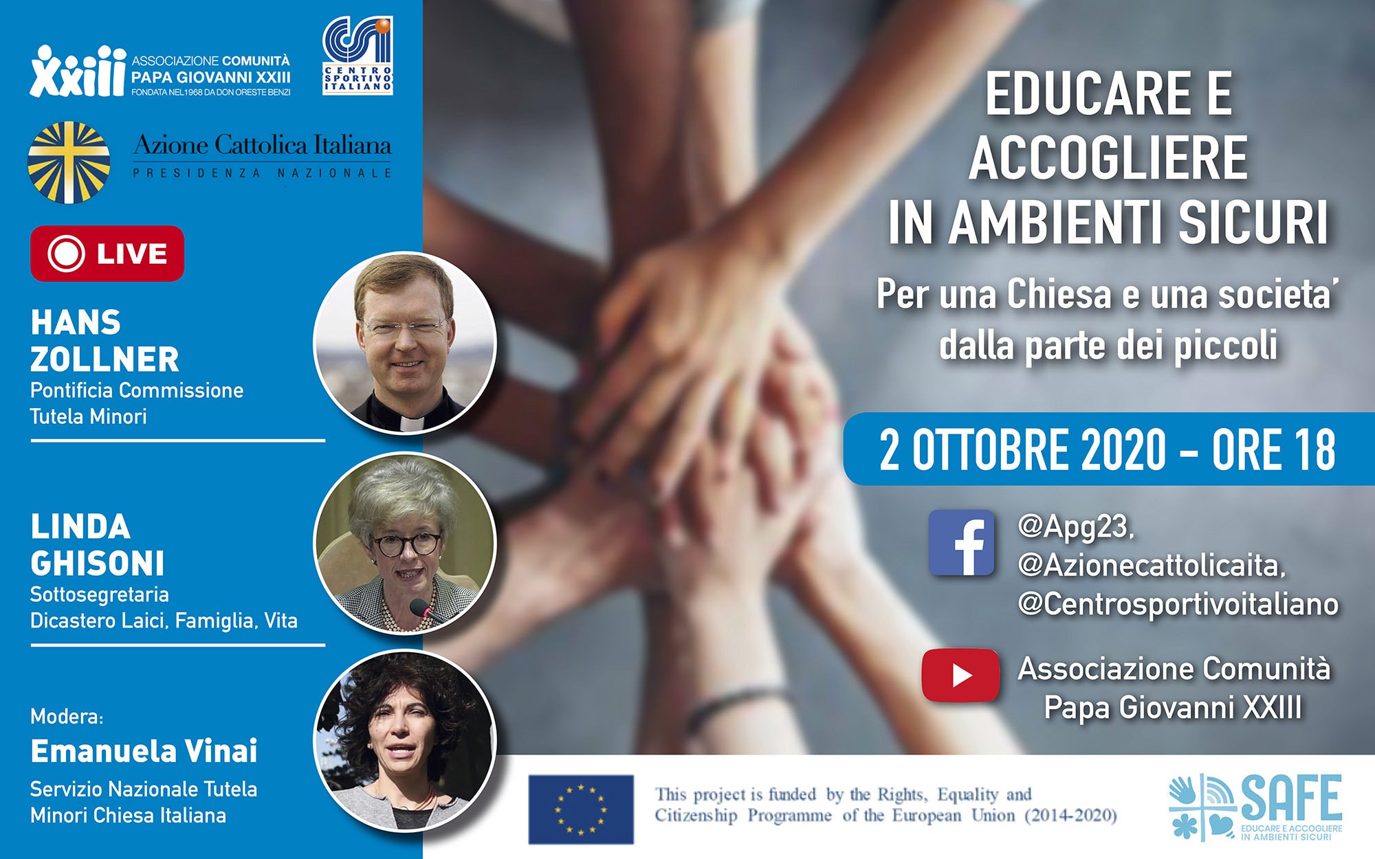 volantino per webinar su tutela minori